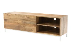 Miliboo Meuble Tv Design-Meuble TV en bois manguier massif et métal blanc 145cm BOHO