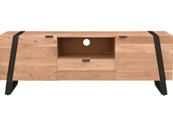 Miliboo Meuble Tv Design-Meuble TV en bois massif et métal noir L150 cm ALVARO