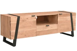 Miliboo Meuble Tv Design-Meuble TV en bois massif et métal noir L150 cm ALVARO