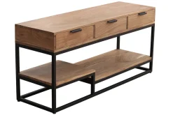 Miliboo Meuble Tv Design-Meuble TV en bois massif et métal noir L115 cm WARREN