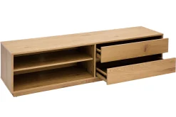 Miliboo Meuble Tv Design-Meuble TV finition bois clair chêne 2 tiroirs L160 cm MADERO