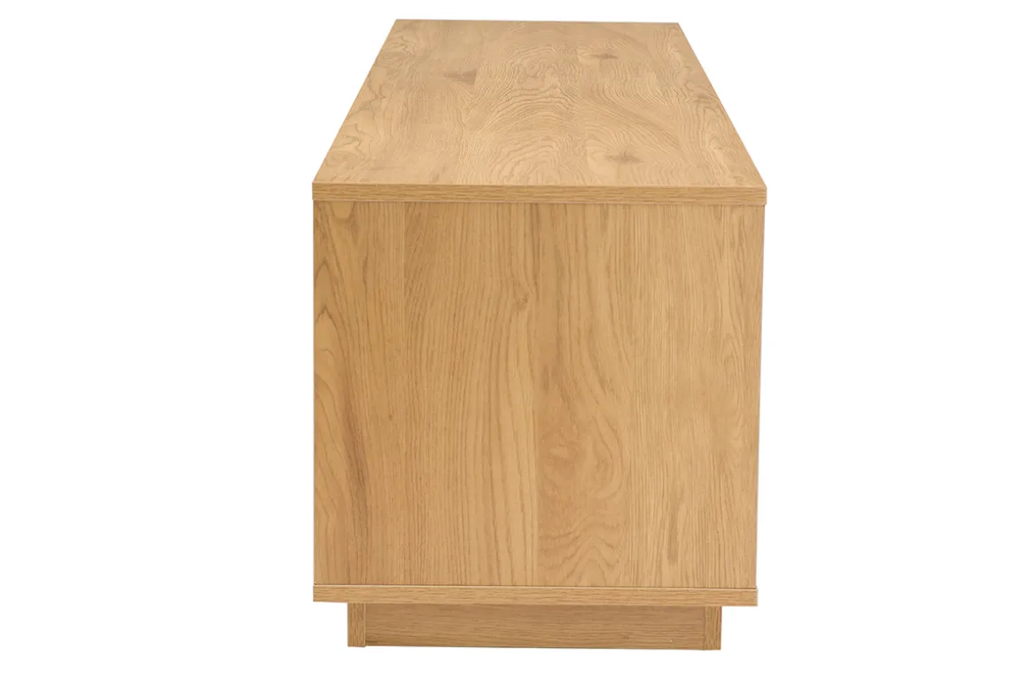Miliboo Meuble Tv Design-Meuble TV finition bois clair chêne 2 tiroirs L160 cm MADERO