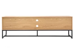 Miliboo Meuble Tv Design-Meuble TV finition bois clair chêne et métal noir L160 cm LOVATO