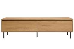 Miliboo Meuble Tv Design-Meuble TV finition bois clair chêne 2 tiroirs L160 cm ARAGON
