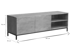Miliboo Meuble Tv Design-Meuble TV industriel en bois manguier massif et métal L145 cm YPSTER