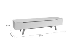 Miliboo Meuble Tv Design-Meuble TV scandinave blanc brillant et bois L180 cm MELKA