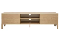 Miliboo Meuble Tv Design-Meuble TV scandinave bois clair chêne 4 tiroirs L180 cm FREDDY
