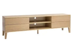 Miliboo Meuble Tv Design-Meuble TV scandinave bois clair chêne 4 tiroirs L180 cm FREDDY