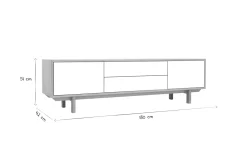 Miliboo Meuble Tv Design-Meuble TV scandinave bois et blanc L180 cm SID