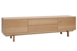 Miliboo Meuble Tv Design-Meuble TV scandinave bois clair chêne 2 portes 2 tiroirs L180cm SID