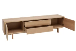 Miliboo Meuble Tv Design-Meuble TV scandinave bois clair chêne 2 portes 2 tiroirs L180cm SID