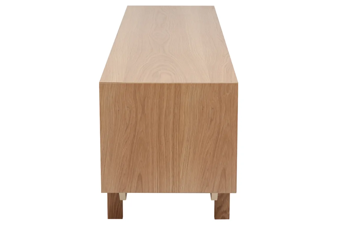 Miliboo Meuble Tv Design-Meuble TV scandinave bois clair chêne 2 portes 2 tiroirs L180cm SID