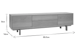 Miliboo Meuble Tv Design-Meuble TV scandinave bois clair chêne 2 portes 2 tiroirs L180cm SID