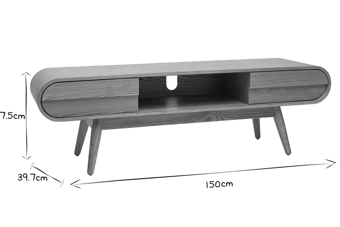 Miliboo Meuble Tv Design-Meuble TV scandinave en bois clair 2 tiroirs L150 cm BALTIK