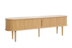 Miliboo Meuble Tv Design-Meuble TV vintage bois clair chêne avec rangements 2 portes coulissantes L180 cm EPIC