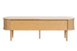 Miliboo Meuble Tv Design-Meuble TV vintage bois clair chêne avec rangements 2 portes coulissantes L180 cm EPIC