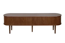 Miliboo Meuble Tv Design-Meuble TV vintage bois foncé noyer avec rangements 2 portes coulissantes L180 cm EPIC