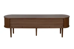 Miliboo Meuble Tv Design-Meuble TV vintage bois foncé noyer avec rangements 2 portes coulissantes L180 cm EPIC