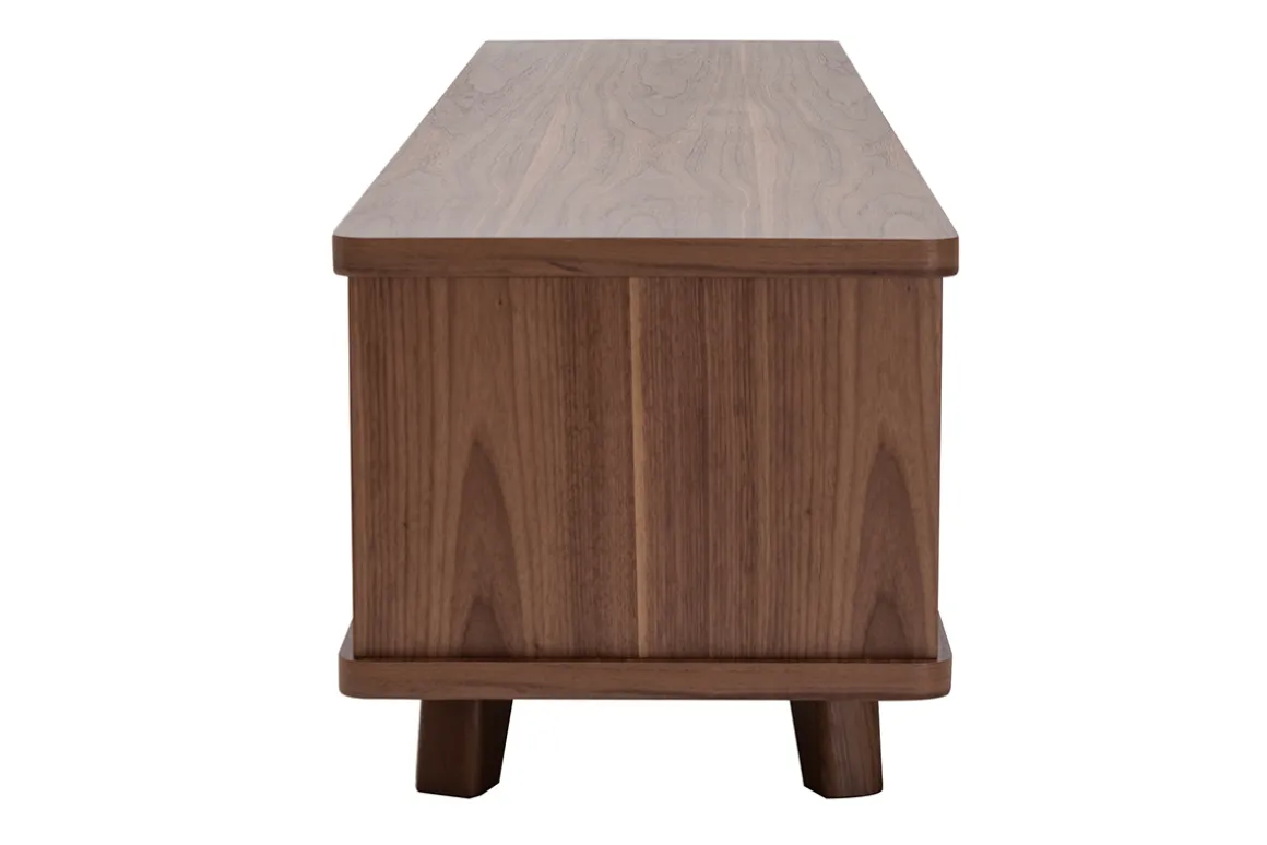 Miliboo Meuble Tv Design-Meuble TV vintage bois foncé noyer 2 portes L180 cm FIFTIES