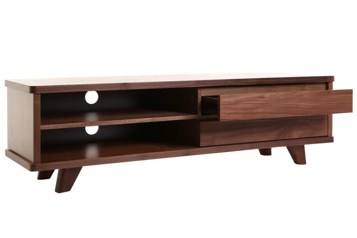 Miliboo Meuble Tv Design-Meuble TV vintage bois foncé avec tiroirs L140 cm FIFTIES