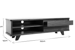 Miliboo Meuble Tv Design-Meuble TV vintage bois foncé avec tiroirs L140 cm FIFTIES