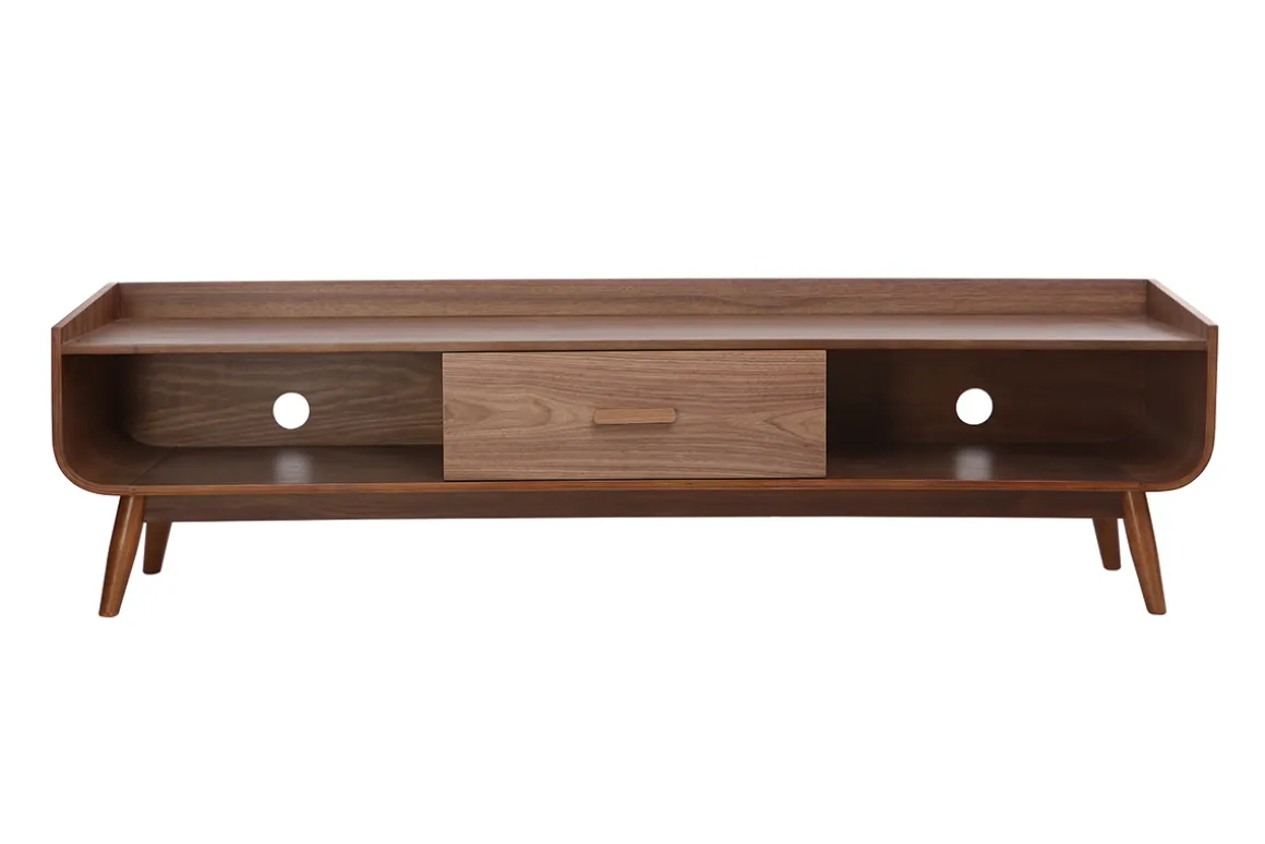 Miliboo Meuble Tv Design-Meuble TV vintage bois noyer 180 cm HALLEN