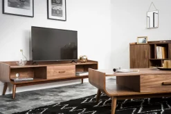 Miliboo Meuble Tv Design-Meuble TV vintage bois noyer 180 cm HALLEN