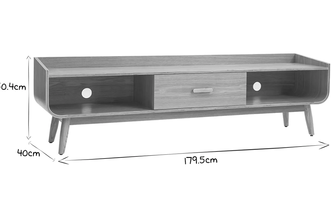 Miliboo Meuble Tv Design-Meuble TV vintage bois noyer 180 cm HALLEN