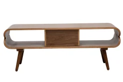 Miliboo Meuble Tv Design-Meuble TV vintage en bois foncé avec rangements L132 cm TAKLA