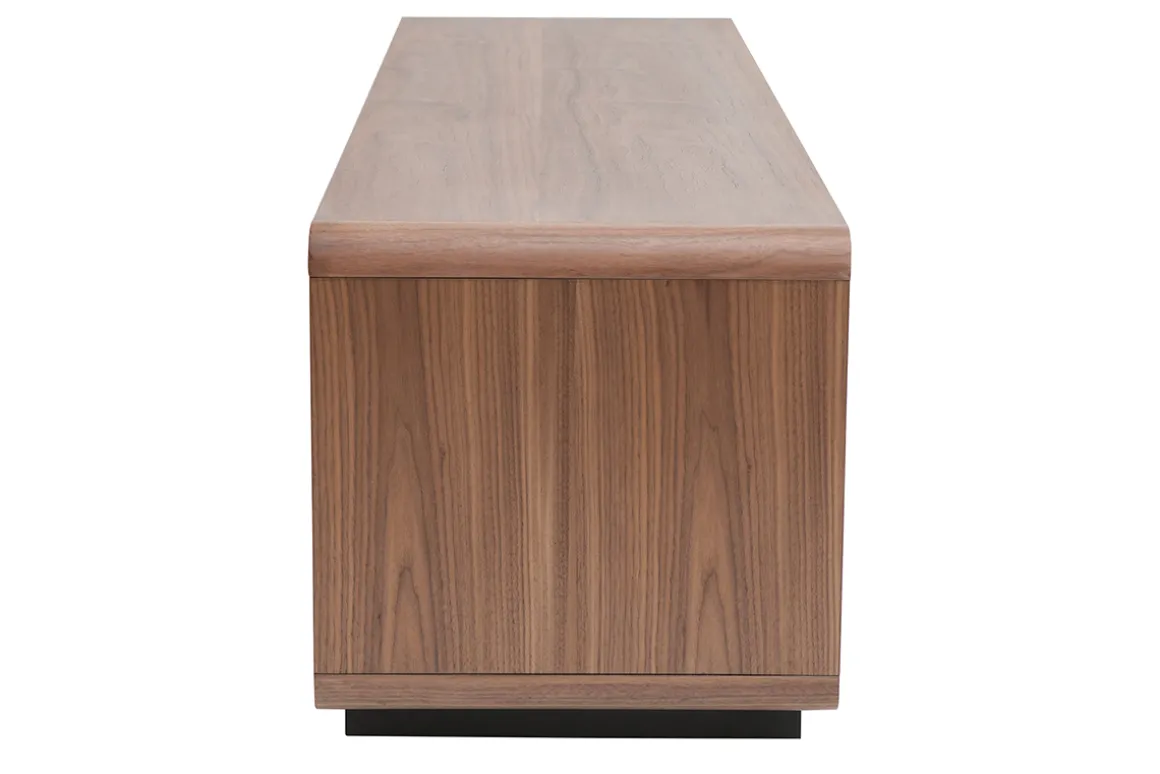 Miliboo Meuble Tv Design-Meuble TV vintage en bois foncé noyer et métal noir L160 cm JAKO