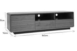 Miliboo Meuble Tv Design-Meuble TV vintage en bois foncé noyer et métal noir L160 cm JAKO