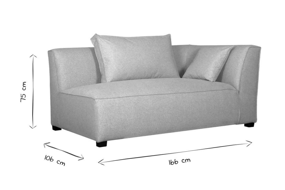 Miliboo Canapé D'angle|Voir Tous Les Canapés-Module d'angle droit pour canapé en tissu beige naturel PLURIEL