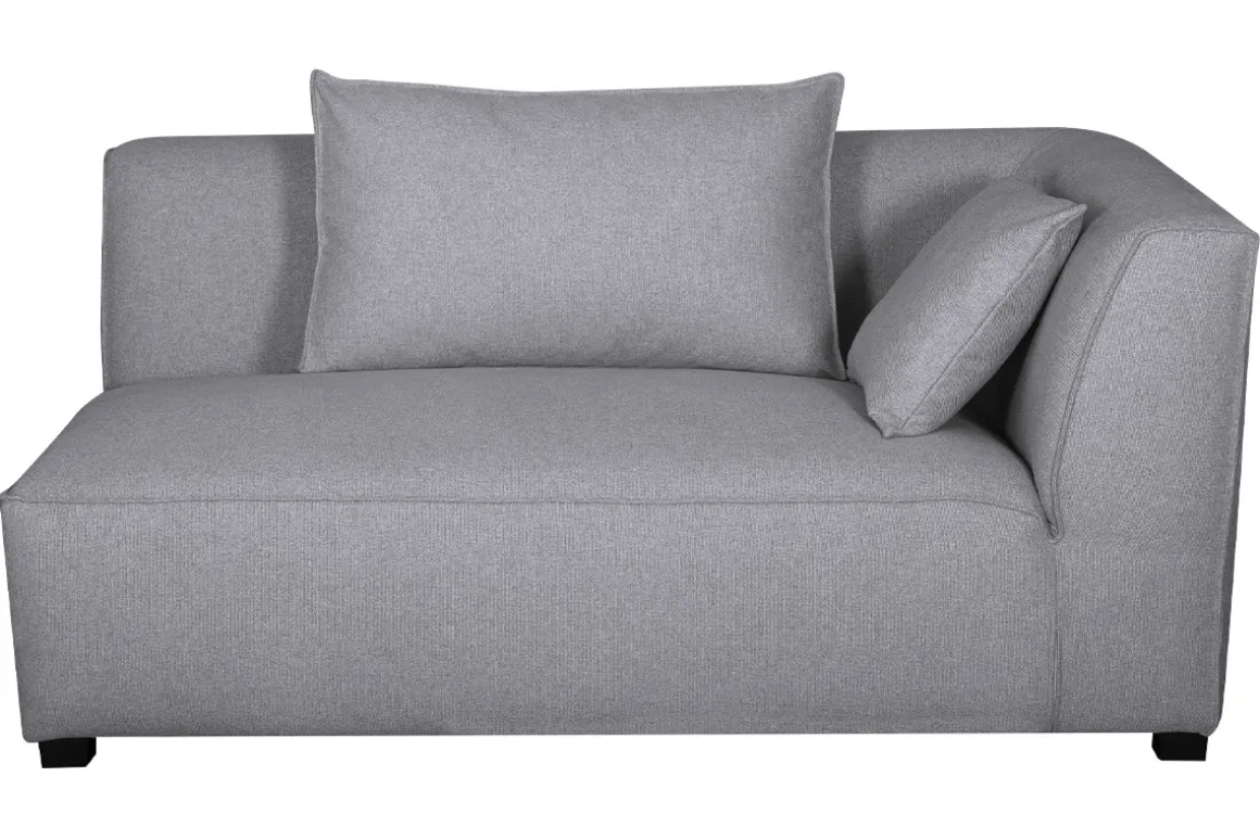 Miliboo Canapé D'angle|Voir Tous Les Canapés-Module d'angle droit pour canapé en tissu gris clair PLURIEL