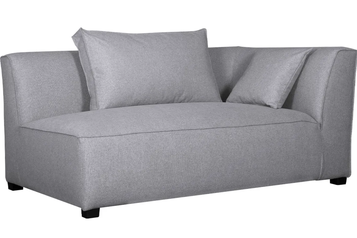 Miliboo Canapé D'angle|Voir Tous Les Canapés-Module d'angle droit pour canapé en tissu gris clair PLURIEL