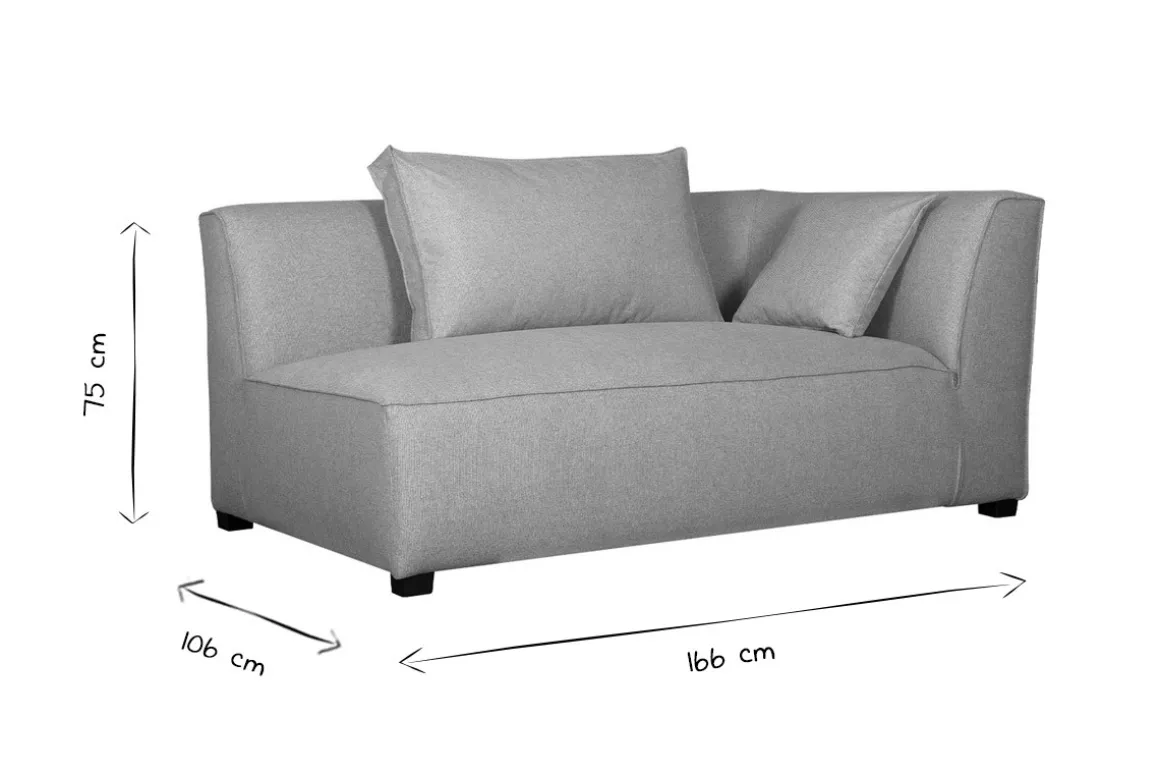 Miliboo Canapé D'angle|Voir Tous Les Canapés-Module d'angle droit pour canapé en tissu gris clair PLURIEL