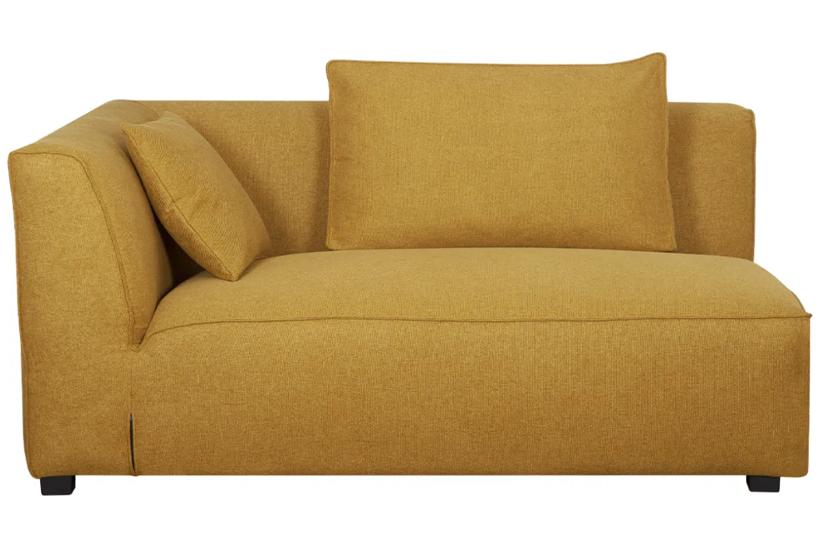 Miliboo Canapé D'angle|Voir Tous Les Canapés-Module d'angle gauche pour canapé en tissu jaune cumin PLURIEL