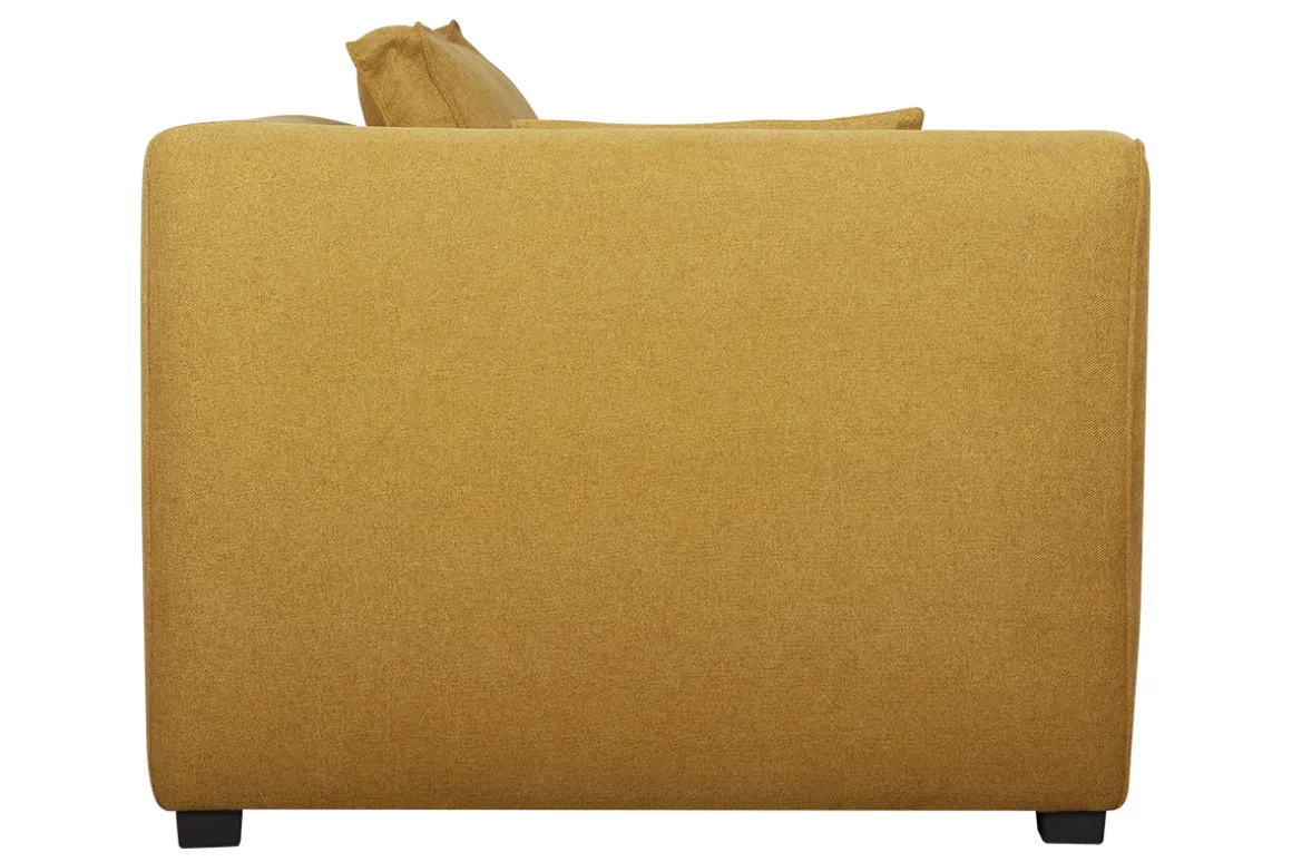 Miliboo Canapé D'angle|Voir Tous Les Canapés-Module d'angle gauche pour canapé en tissu jaune cumin PLURIEL