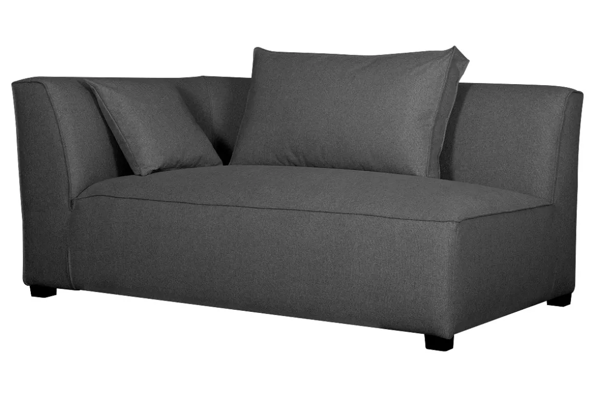Miliboo Canapé D'angle|Voir Tous Les Canapés-Module d'angle gauche pour canapé en tissu gris anthracite PLURIEL