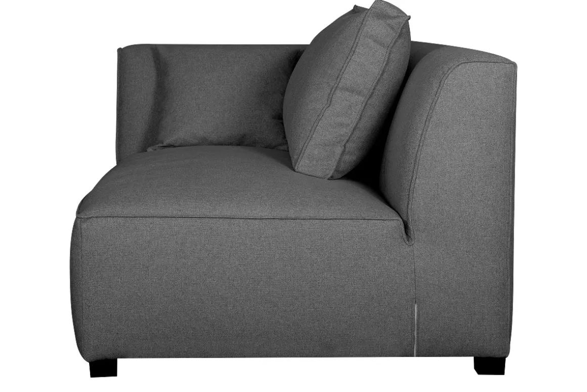 Miliboo Canapé D'angle|Voir Tous Les Canapés-Module d'angle gauche pour canapé en tissu gris anthracite PLURIEL