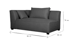 Miliboo Canapé D'angle|Voir Tous Les Canapés-Module d'angle gauche pour canapé en tissu gris anthracite PLURIEL