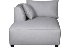 Miliboo Canapé D'angle|Voir Tous Les Canapés-Méridienne angle gauche en tissu gris clair PLURIEL