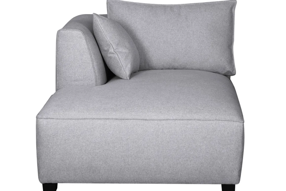 Miliboo Canapé D'angle|Voir Tous Les Canapés-Méridienne angle gauche en tissu gris clair PLURIEL