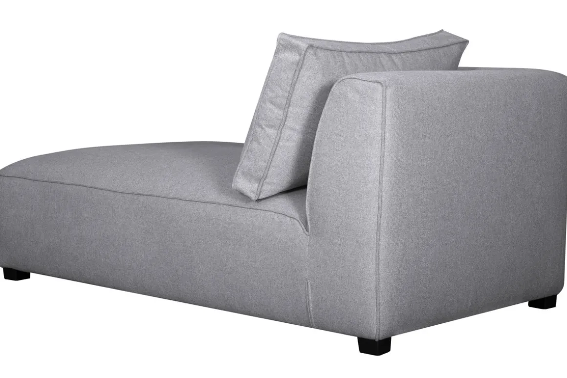 Miliboo Canapé D'angle|Voir Tous Les Canapés-Méridienne angle gauche en tissu gris clair PLURIEL