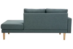 Miliboo Canapé Design|Voir Tous Les Canapés-Méridienne scandinave en tissu vert de gris et bois clair massif L190 cm BERTILLE