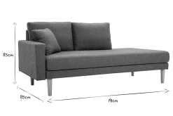 Miliboo Canapé Design|Voir Tous Les Canapés-Méridienne scandinave en tissu vert de gris et bois clair massif L190 cm BERTILLE