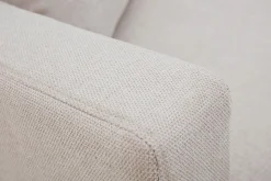 Miliboo Canapé Design|Voir Tous Les Canapés-Méridienne scandinave en tissu effet velours texturé beige et bois clair BERTILLE