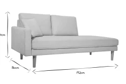 Miliboo Canapé Design|Voir Tous Les Canapés-Méridienne scandinave en tissu effet velours texturé beige et bois clair BERTILLE