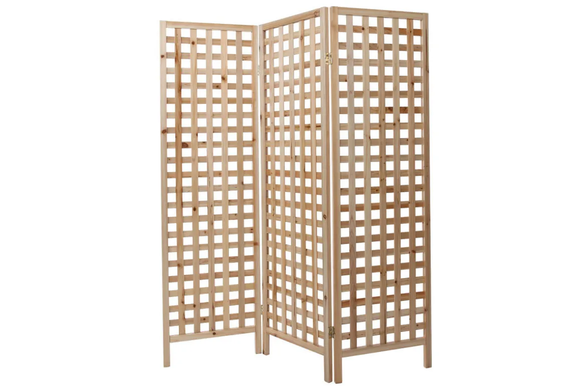 Miliboo Paravent-Paravent en bois clair motif ajouré 3 vantaux L133 cm AKKIKO