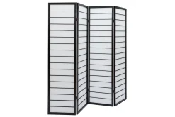 Miliboo Paravent-Paravent japonais en bois noir et papier de riz L177 cm GIBON