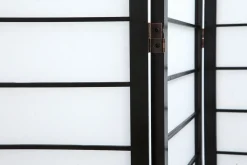 Miliboo Paravent-Paravent japonais en bois noir et papier de riz L177 cm GIBON